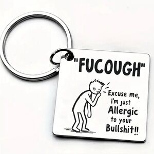 Funny Silver Keychain with Cartoon Design, NEW